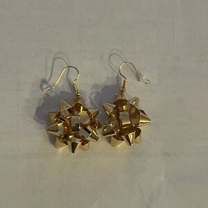 Holiday Gold Bow Earrings